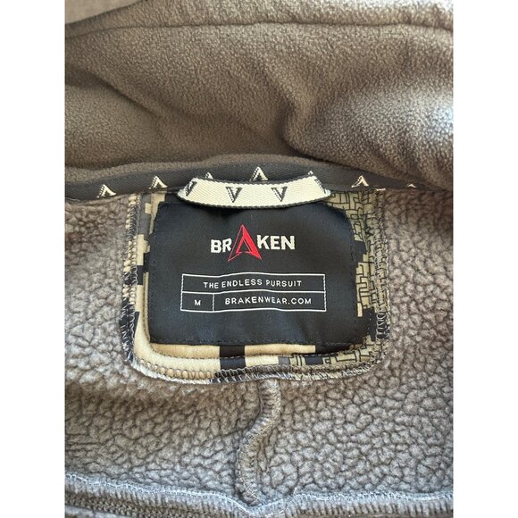 Braken Mens Camo Hooded Jacket W/ Fleece Lining Full Zip Medium Designed By Hunt - Picture 2 of 9